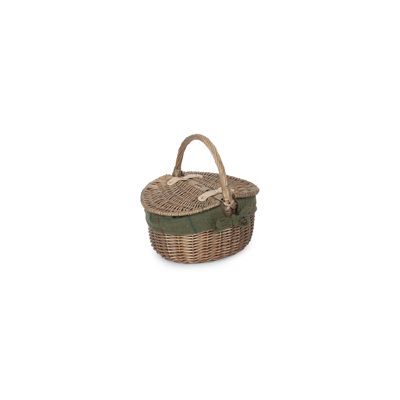 August Grove Oval Picnic Basket With White Lining