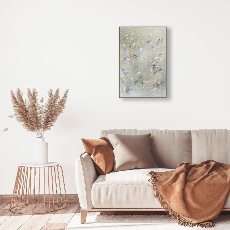 Spontaneous Trace Print by Oliver Gal, 31"H x 21"W, Silver Floater Frame