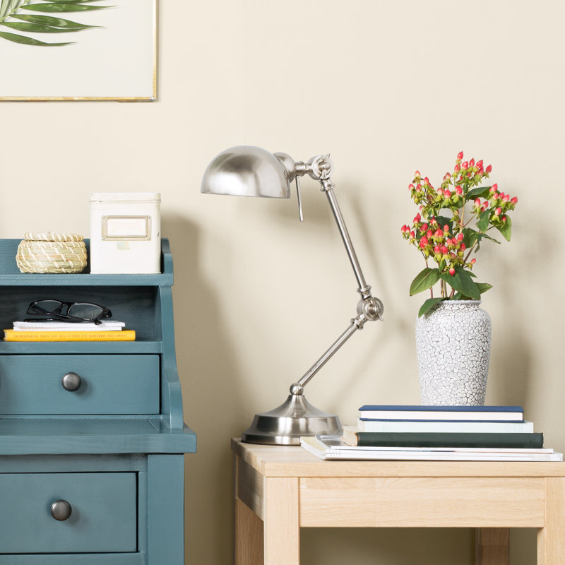Adjustable Metal Desk Lamp, Brushed Steel
