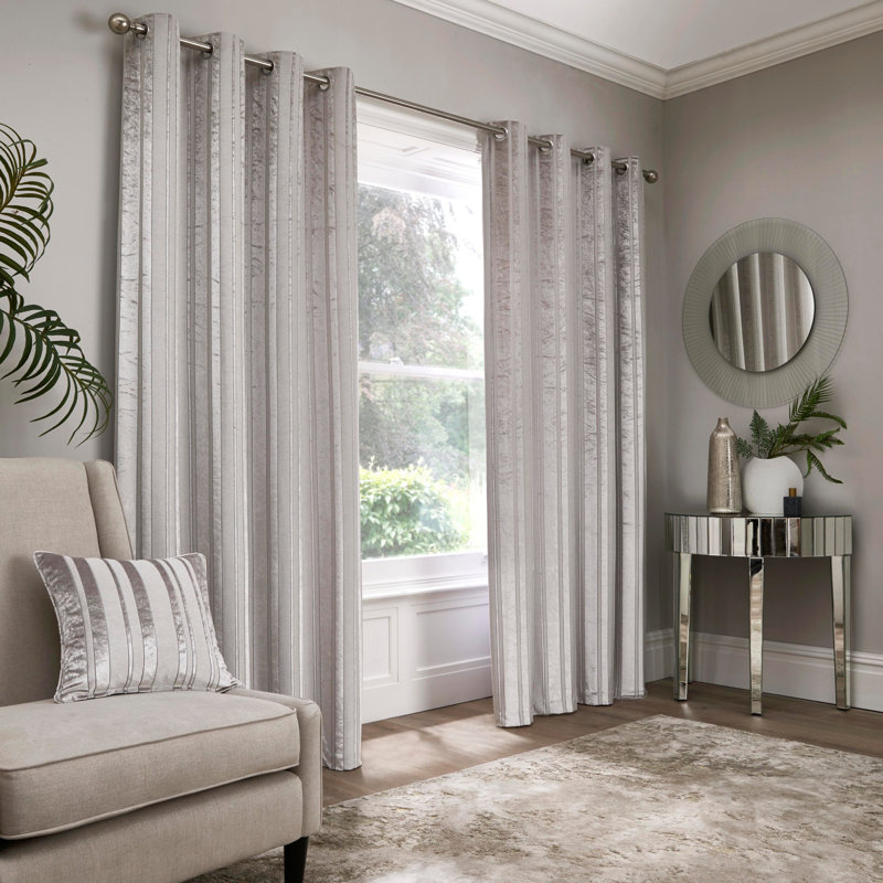 Semi Sheer Curtain Pair, Width 117 x Drop 183 cm, Slate