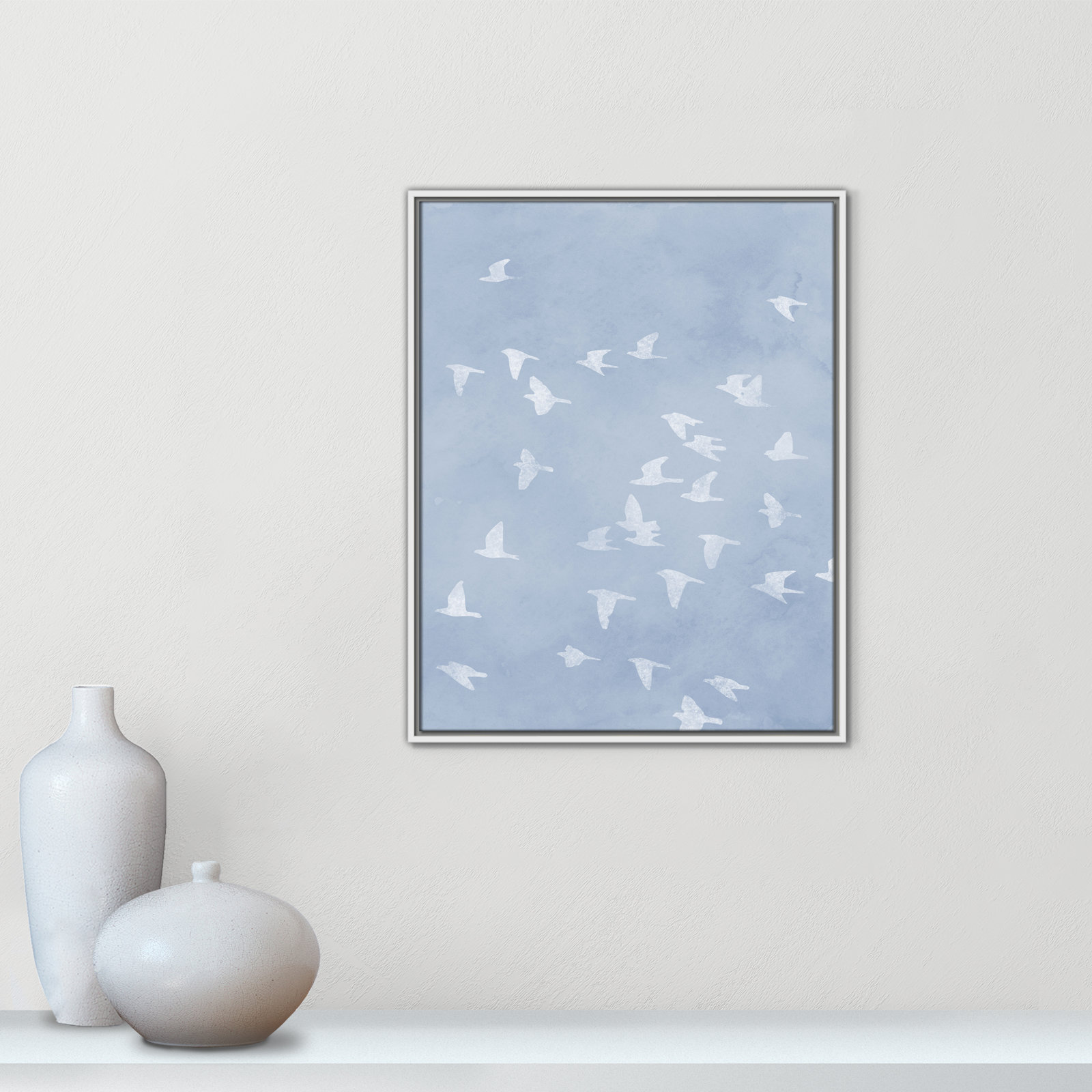 Flying Friends Print by Marcus Prime, 23.5'' W x 29.5'' H, White Floater