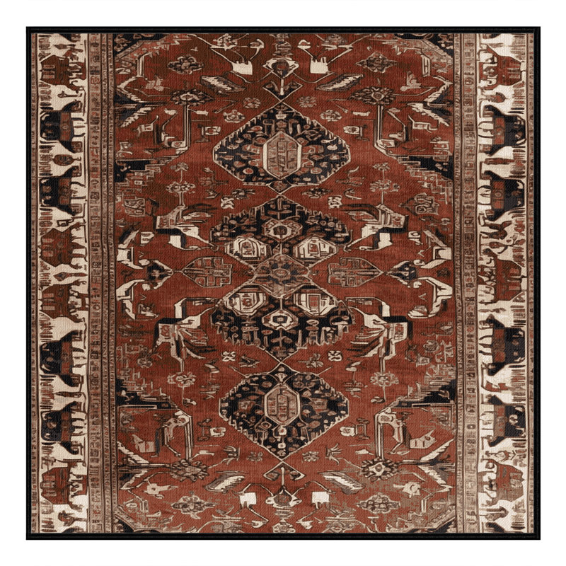 Tapis brun lavable à la machine, Carré 4 pi