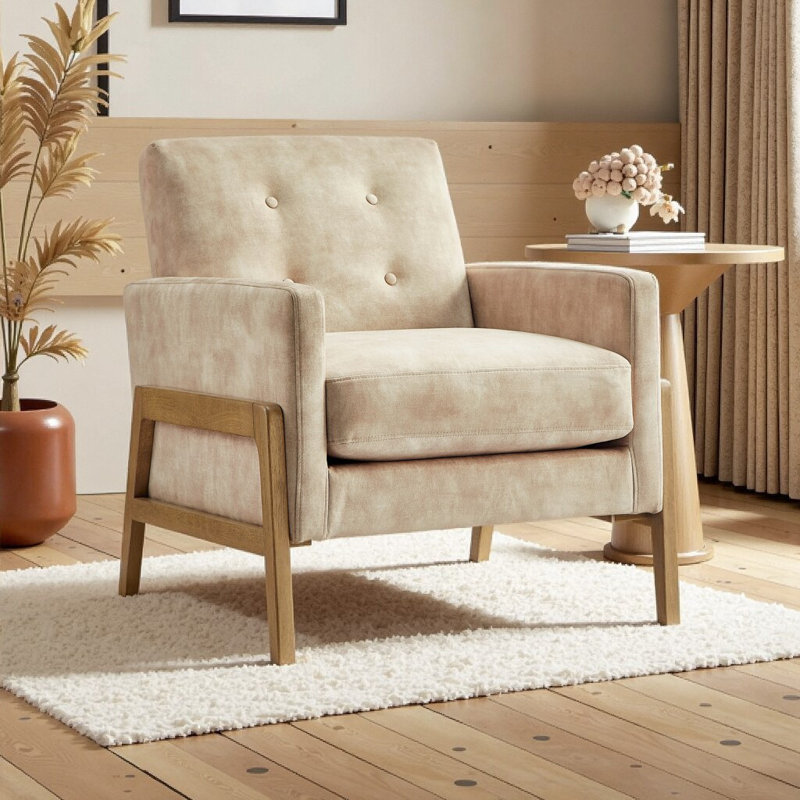 Fauteuil d'appoint élégant et touffeté - Le confort moderne rencontre un design durable pour tous les espaces, Beige