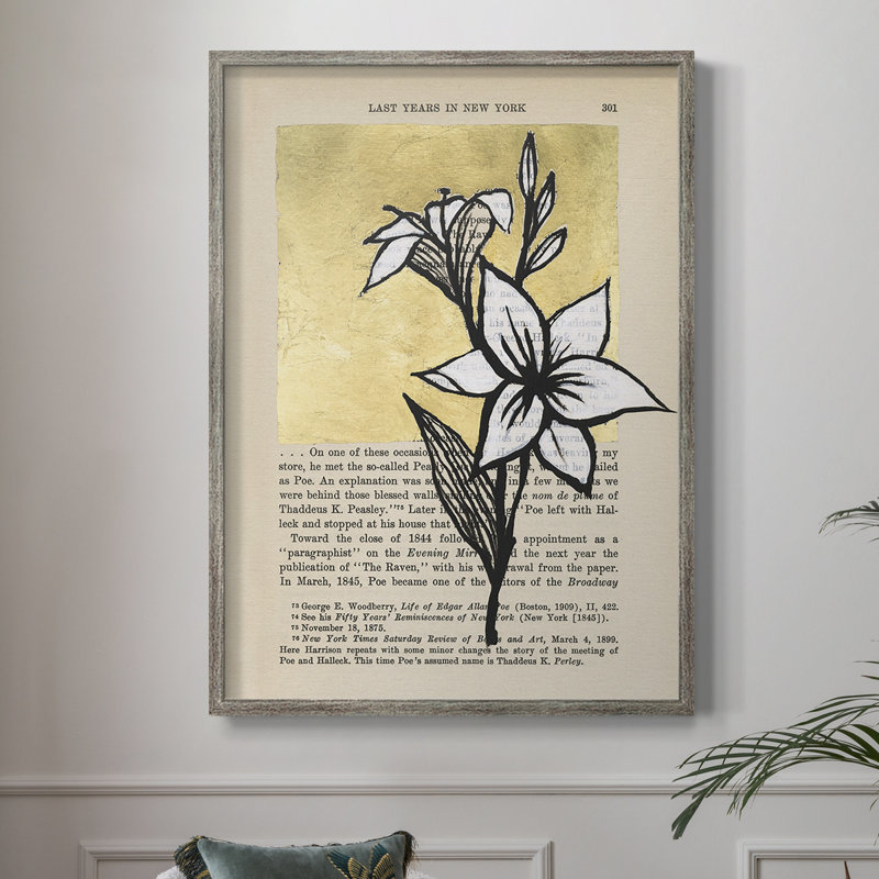 Floral Diary I, reproduction encadrée - bois massif, H 15 po x l 12 po