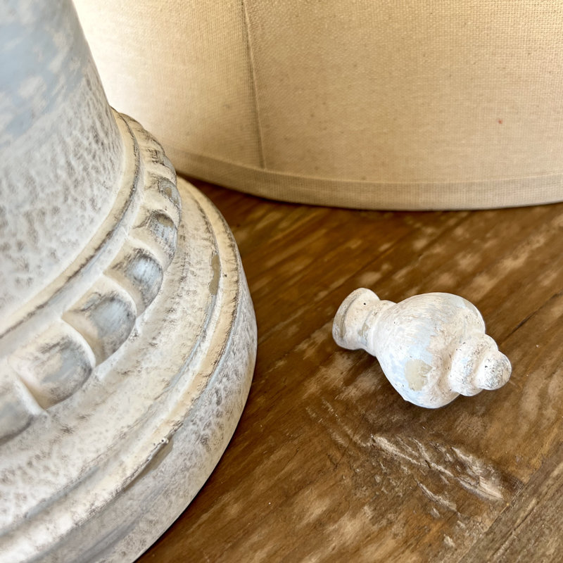 Lampe de table en résine avec abat-jour en lin