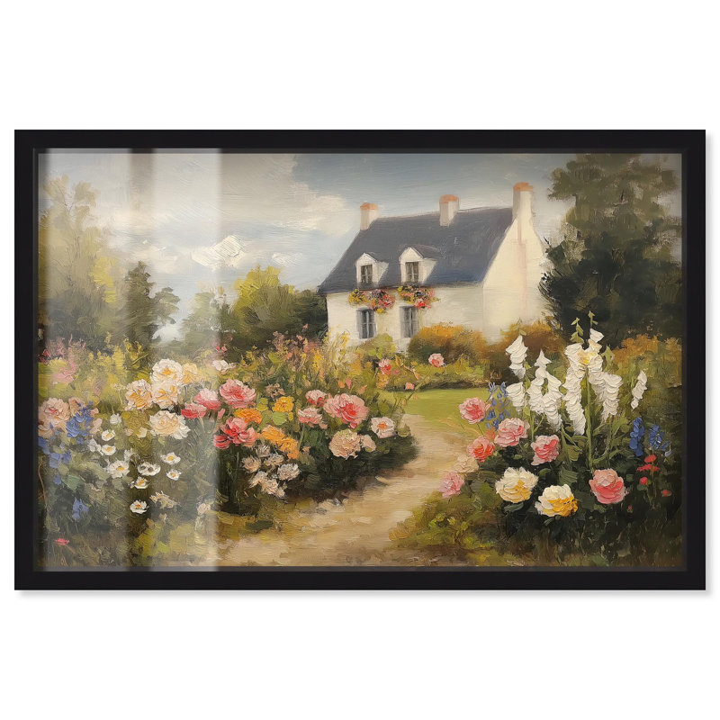 «Floral Welcome Shadowbox Print», art mural par Art Remedy, Noir, H 21 po x l 31 po