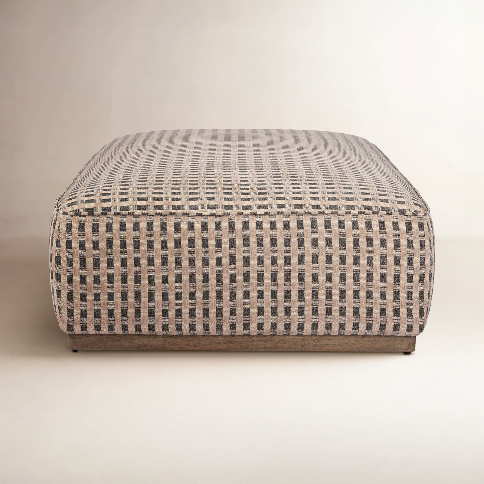 Audrianne Upholstered Ottoman, Firefinch Fawn Polyester