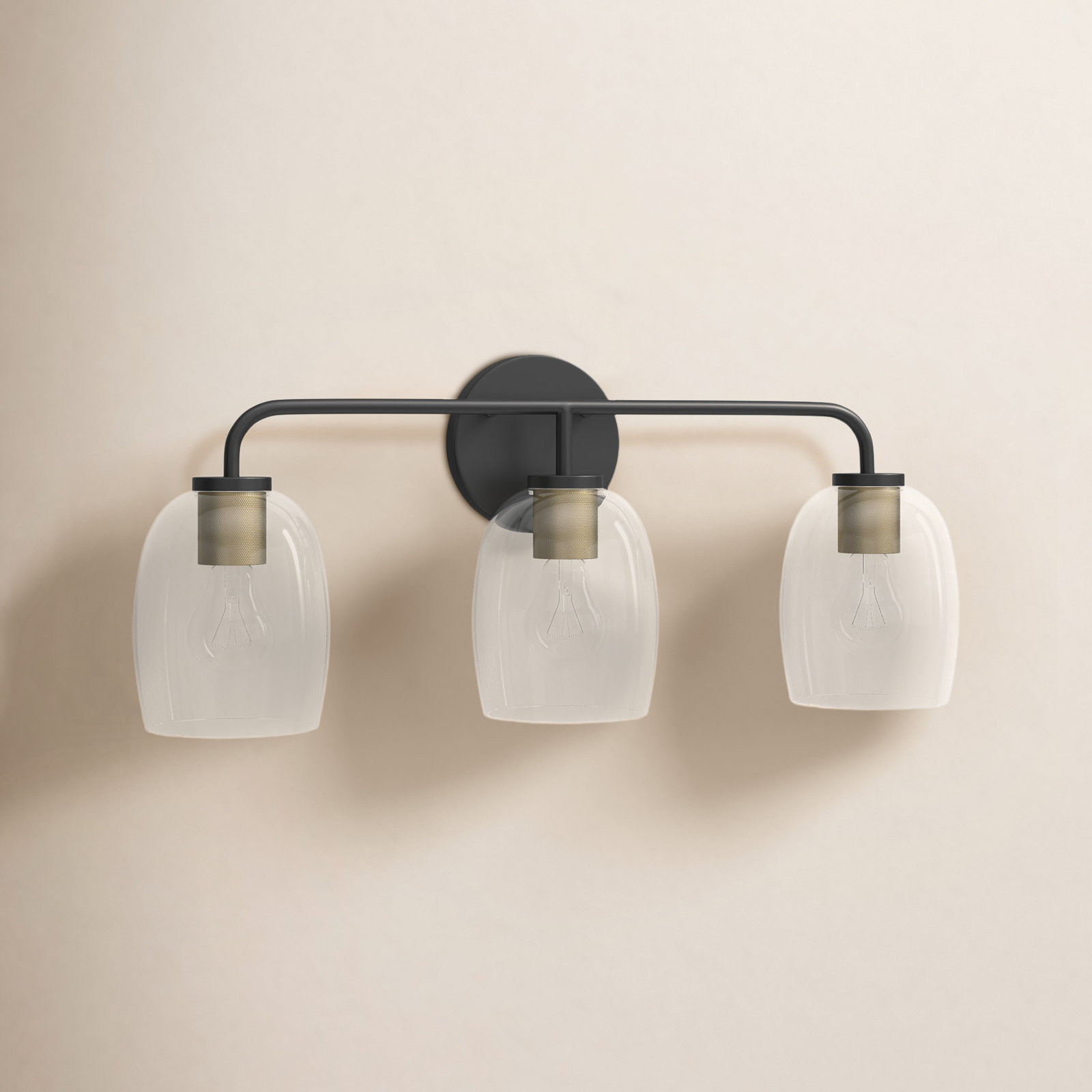 Attamore 3 Light Dimmable Vanity Light, Black