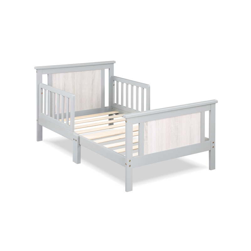Connelly Toddler Bed and Nightstand Bundle, Gray, White