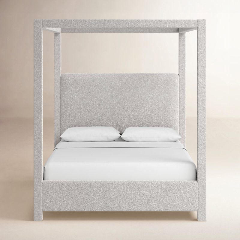 Denn Donnelly Bed, Queen, Cream Boucle Fabric