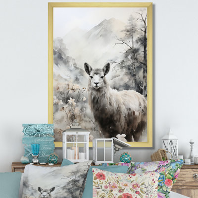 «Asian Art Alpacas Sumi I», reproduction sur toile