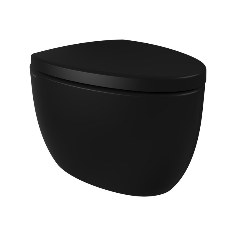 Etna Rimless Wall-Hung Toilet - 53cm, Black