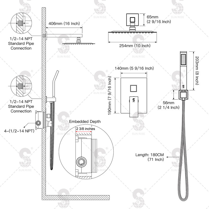 Complete Shower System, Chrome