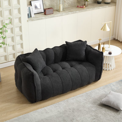 Fauteuil à billes souple avec noyau en mousse haute résilience pour deux personnes. Le canapé inclinable carré confortable est idéal pour les membres de la famille et les amis qui font des jeux, lisent et regardent la télévision