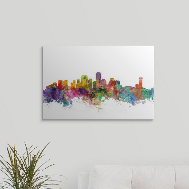 «Francy Fancy New Orleans Louisiana Skyline» par Michael Tompsett - ensemble d'impression, H 24 po x l 32 po x P 1 po