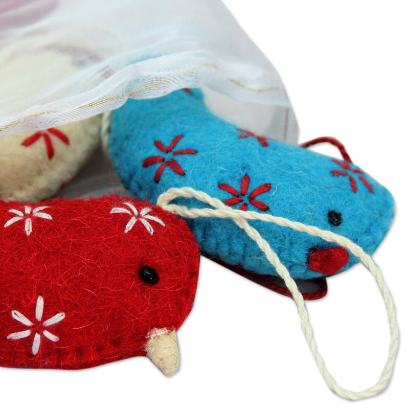 Ornement suspendu en laine Messagers of Joy