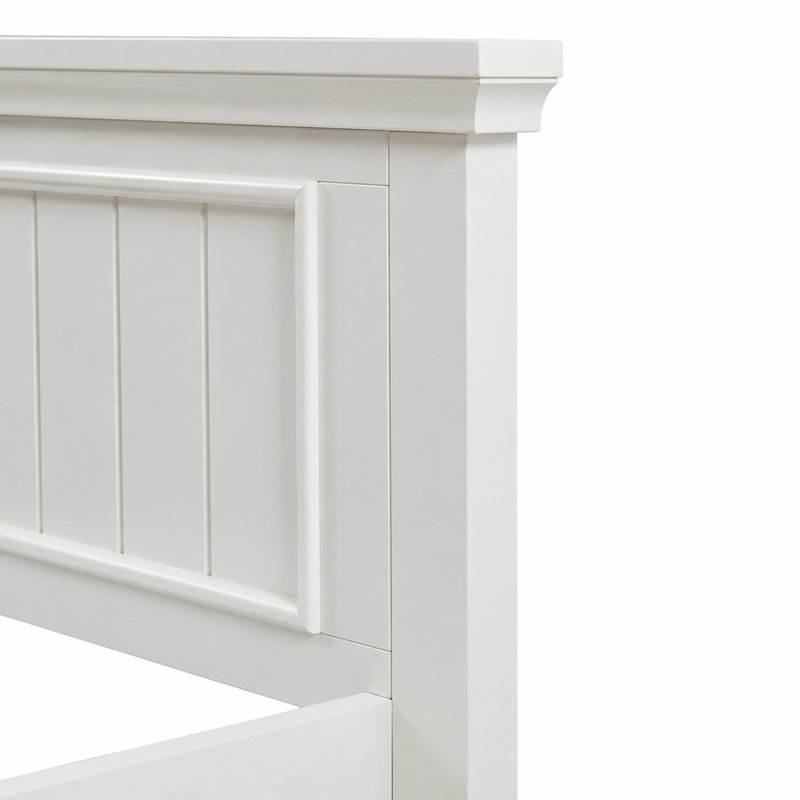 Lit à panneaux simple en bois blanc 79 po avec tête de lit Shiplap