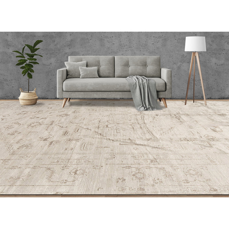 Neo Villa Oriental Area Rug in Gray, Rectangle 9'1" x 11'7"