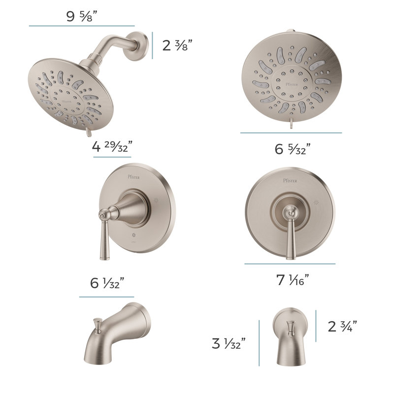 Pfister Saxton Brushed Nickel 1-Handle Wall Mounted Shower Trim Kit
