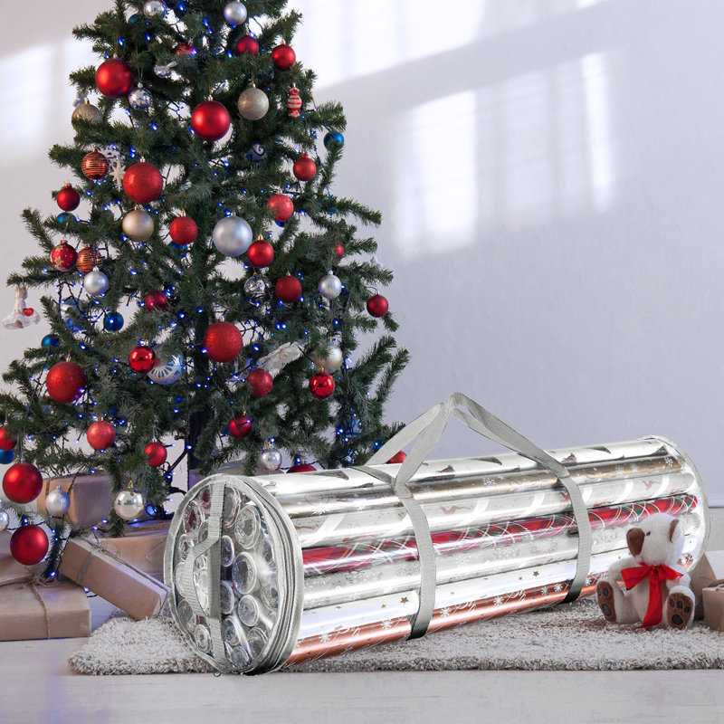 Sac de rangement en papier de Noël, Argent argent