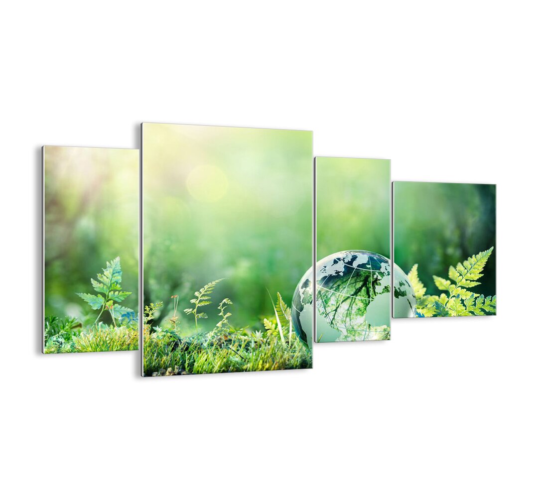 4-tlg. Glasbilder-Set - Fotografie „Green Planet”