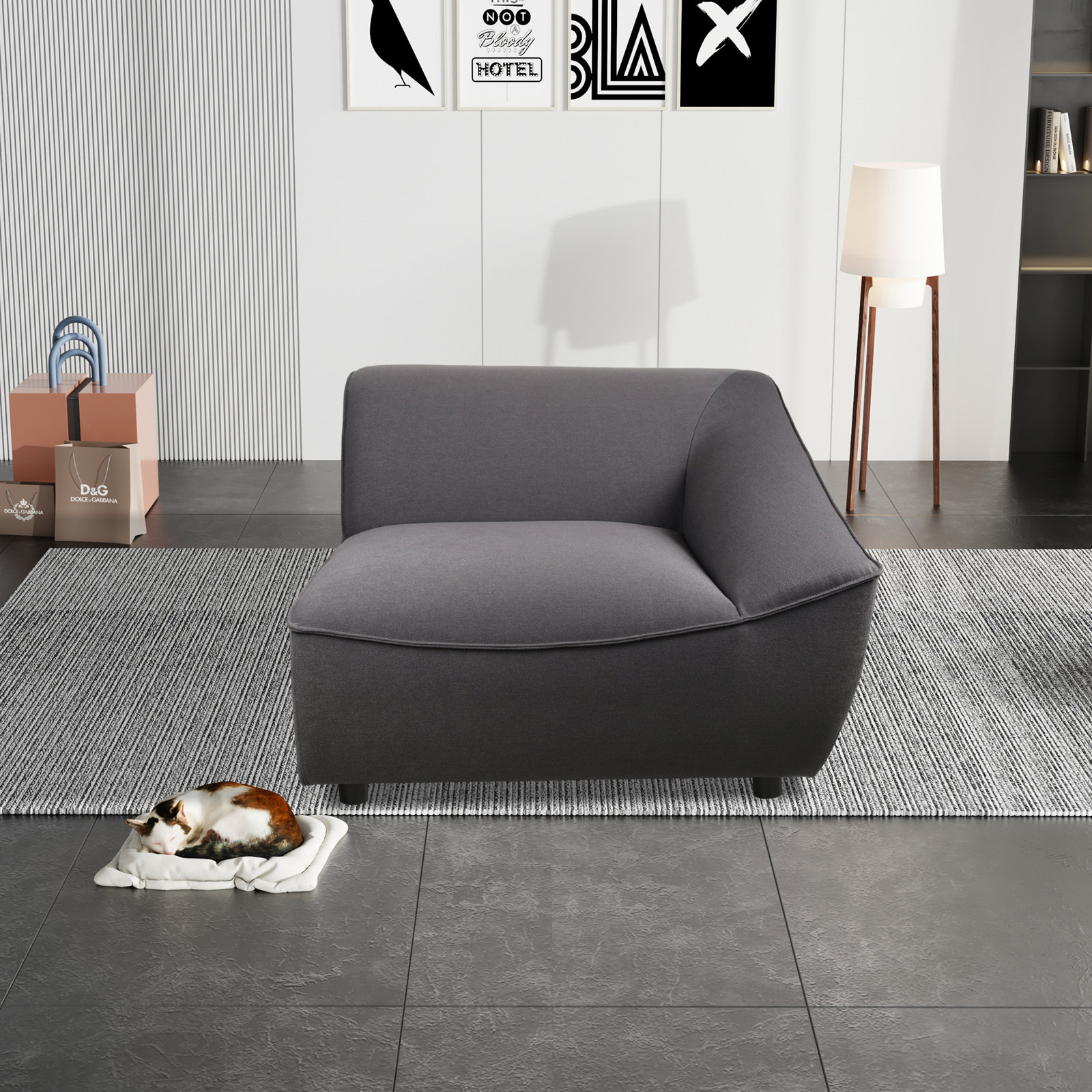 Lizzy Pine Right-Arm Accent Chair