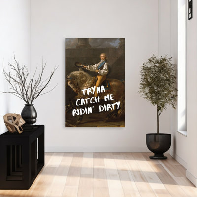 Ridin 'Dirty Horseman Classic Elegant Vintage Horse Portrait, reproduction d'art mural