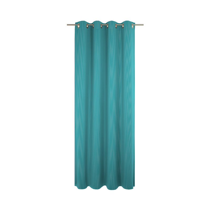 Yvette Eyelet Opaque Single Curtain, Turquoise, 145cm Width x 245cm Drop