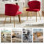 Fauteuil d'appoint moderne en velours avec dossier capitonné Leona H 29 po-764843822