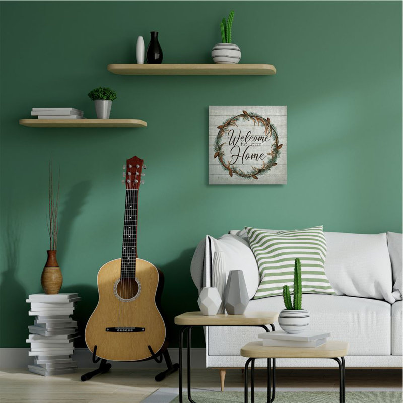 «welcome homes "words on color texture design" , impression sur toile, H 24 po x l 24 po, Toile tendue