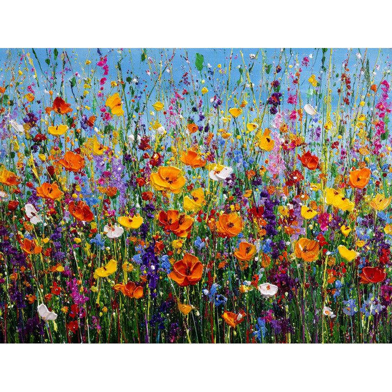 Playful Color Garden Wrapped Canvas Wall Art, 12"H x 16"W x 1"D