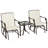 Outsunny 3 Piece Outdoor Glider Chair With Coffee Table Bistro Set, 2 Patio Rocking Swing Chairs With Breathable Sling Fabric, Glass Tabletop, For Backyard, Garden And Porch-1062807854