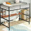 Lit mezzanine double en métal avec bureau et tablette, conception moderne pour l'efficacité et la sécurité de l'espace-526301782