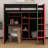 Full Size Wooden Loft Bed – Integrated Desk, Open Wardrobe, Storage Compartments & RGB Lights-977541475