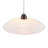 1-Light Walnut and Chrome Pendant Light with Ribbed Milk White Glass Shade, E26 Socket, Adjustable Hanging Cord