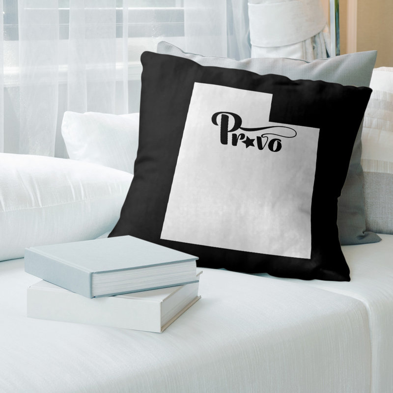 Housse de coussin, 16 po x 1 po, Noir, Provo
