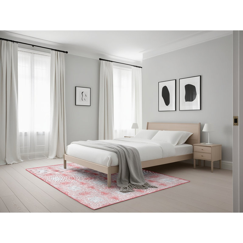 Tapis de zone rouge à motifs, Rectangle 5 pi x 7 pi