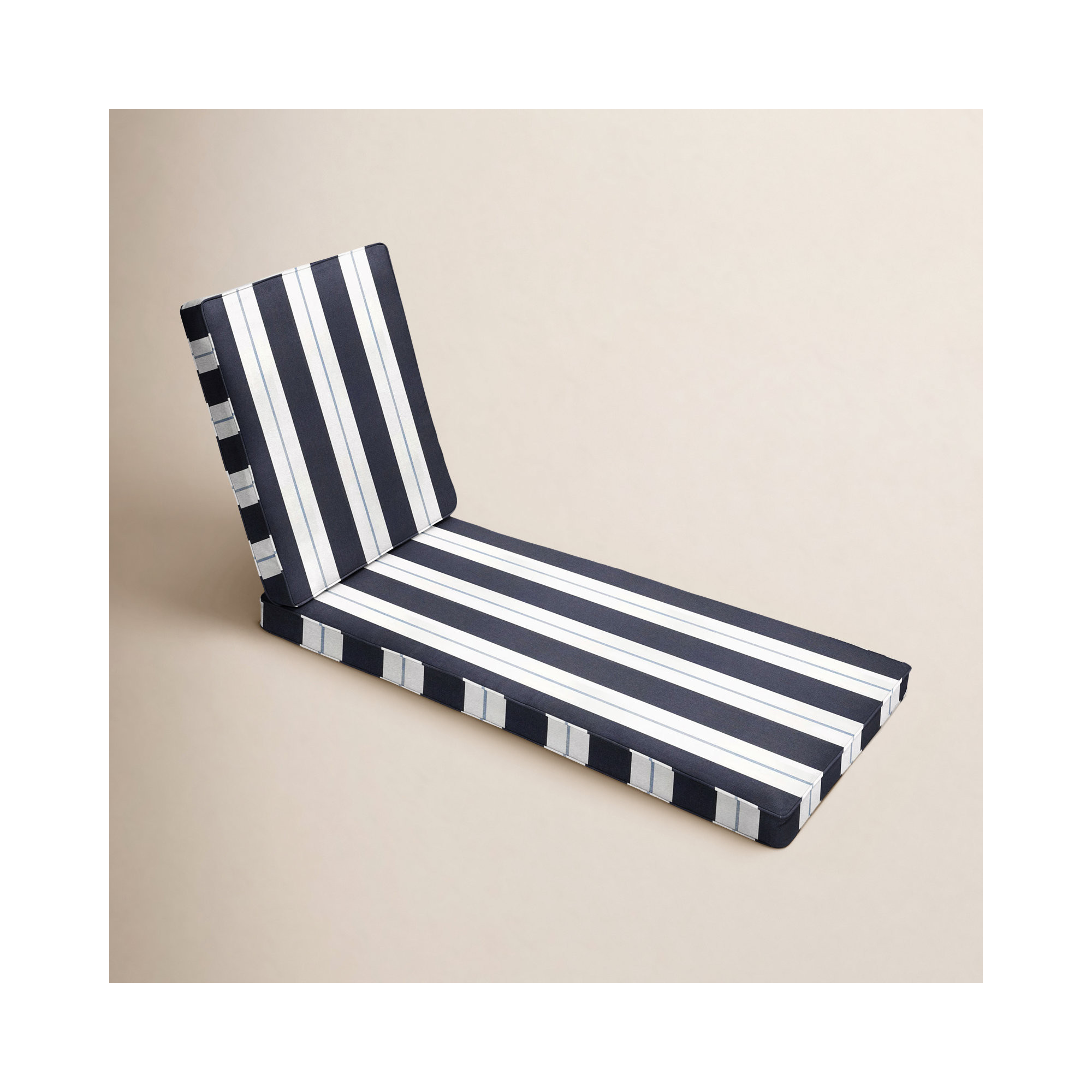 Deana Indoor/Outdoor Sunbrella® Seat/Back Cushion, Navy Stripe Sunbrella®, 25'' W x 79'' D