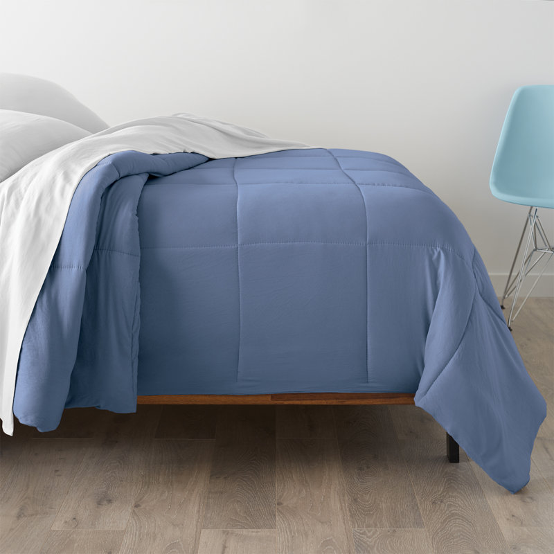 Brushed Cozy Touch Microfiber Down-Alternative Comforter, Queen, Slate Blue