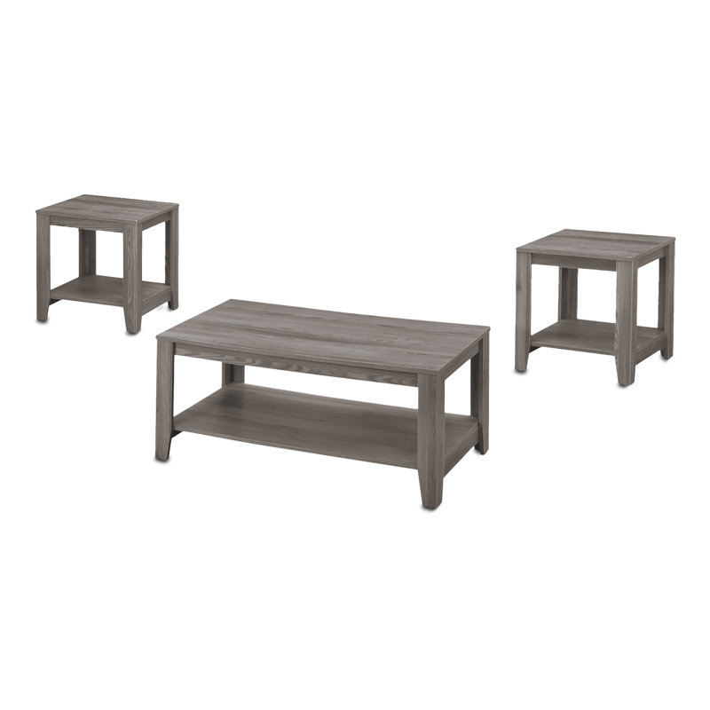Ensemble de table, ensemble 3 pièces, café, bout, côté, décor, Gris