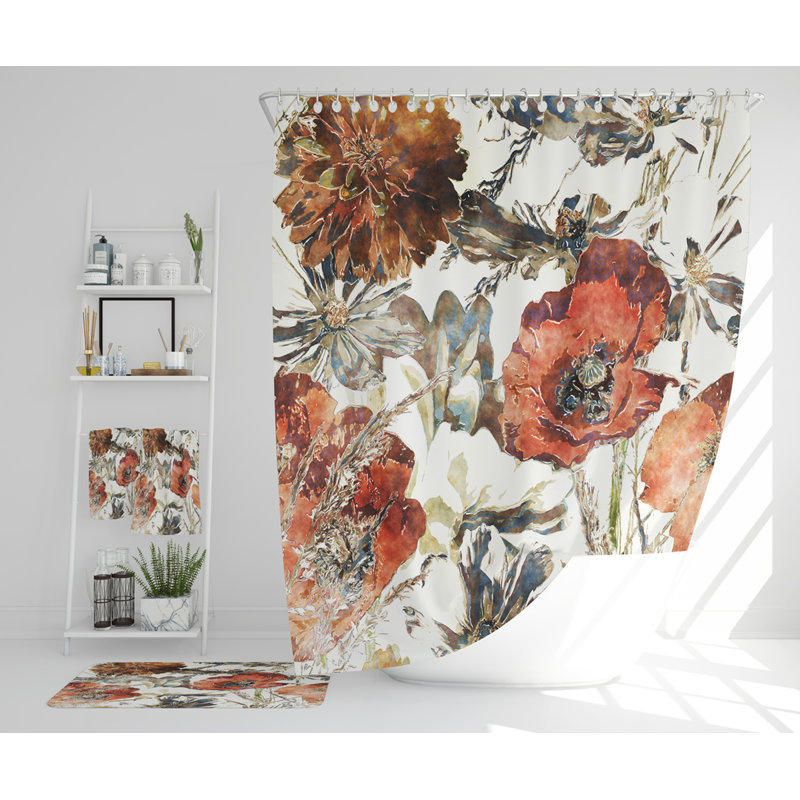 Nellwyn Polyester Shower Curtain Set
