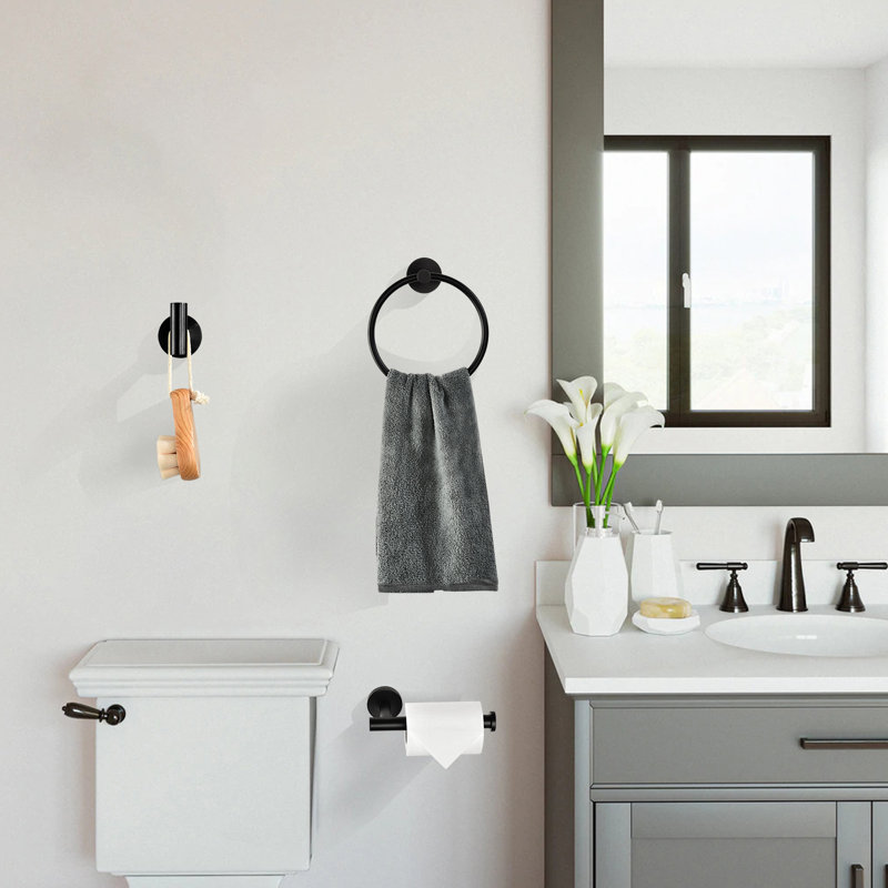 3 - Piece Bathroom Hardware Set, Matte Black