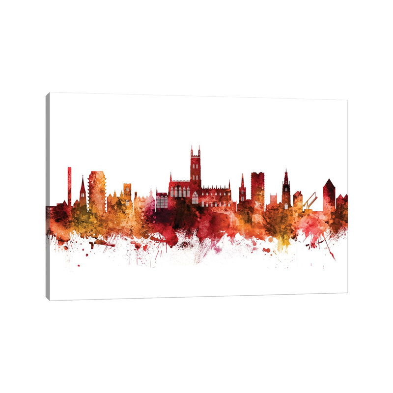 Gloucester, England Skyline by Michael Tompsett - Wrapped Canvas Gallery-Wrapped Canvas Giclée, 20.32 cm H x 30.48 cm W