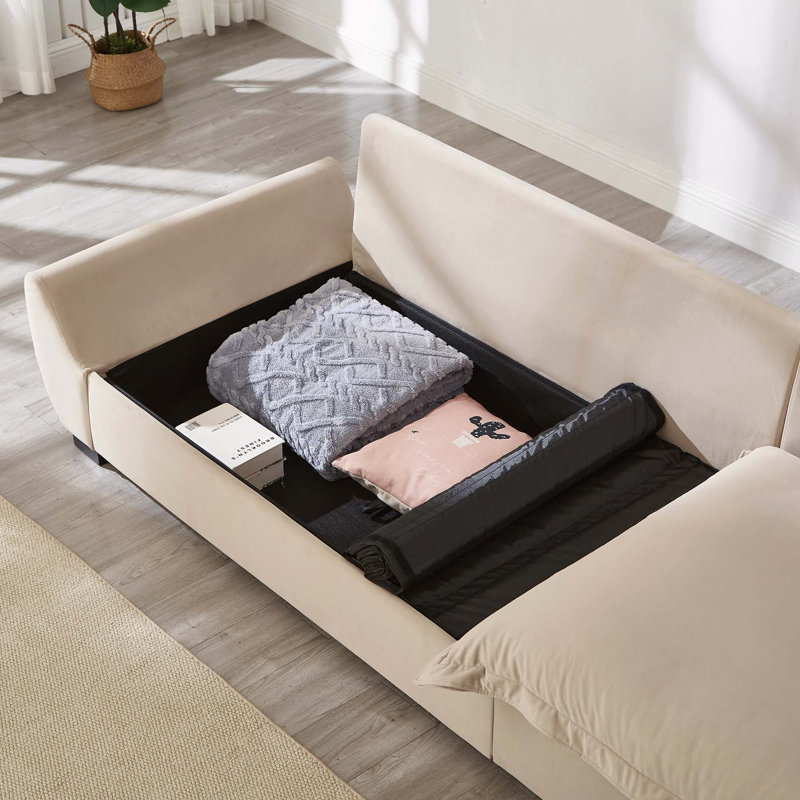 Canapé modulaire modulaire avec rangement, dossier amovible et coussins décoratifs pour espaces de vie modernes, kaki clair