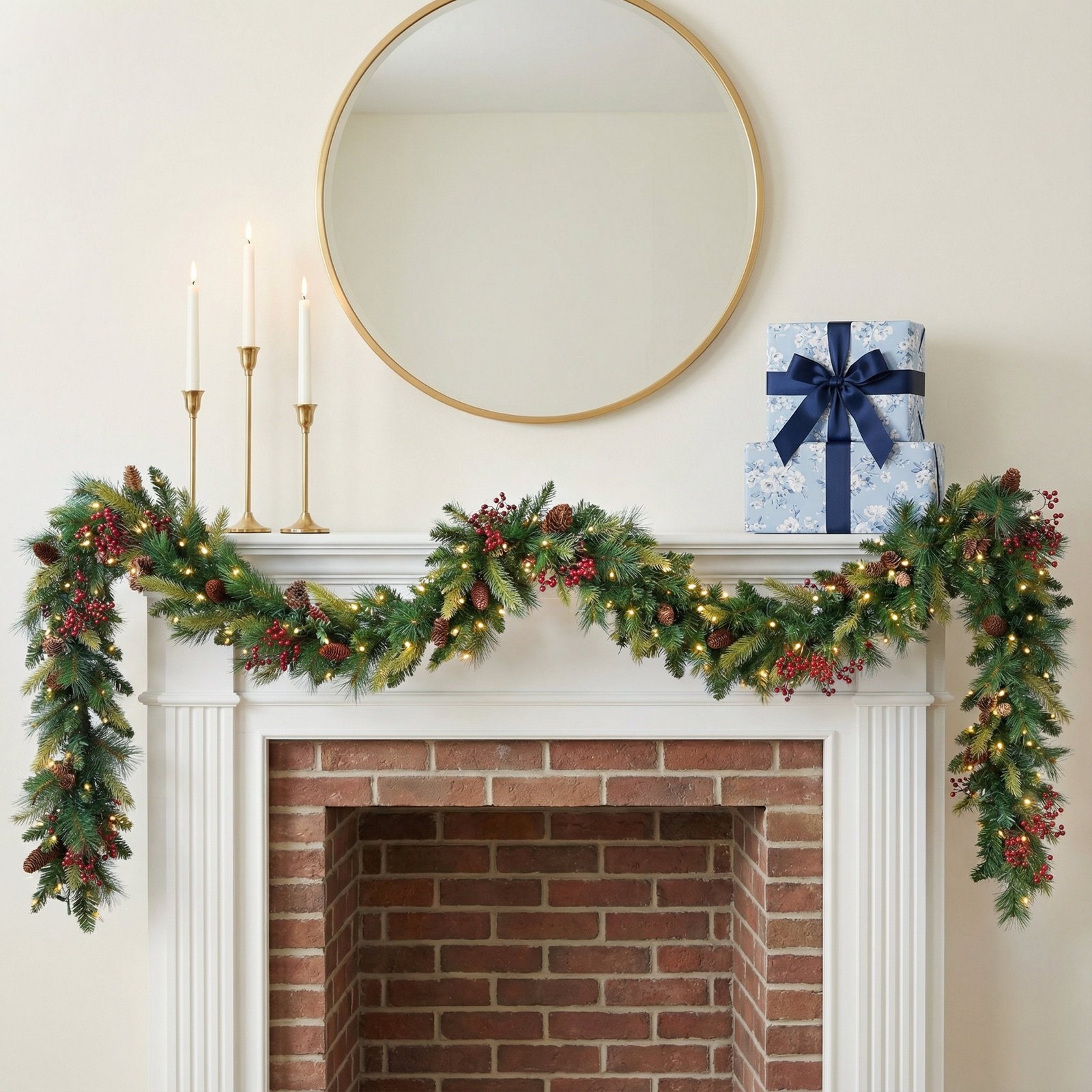 9ft Woodland Garland with Incandescent Lights