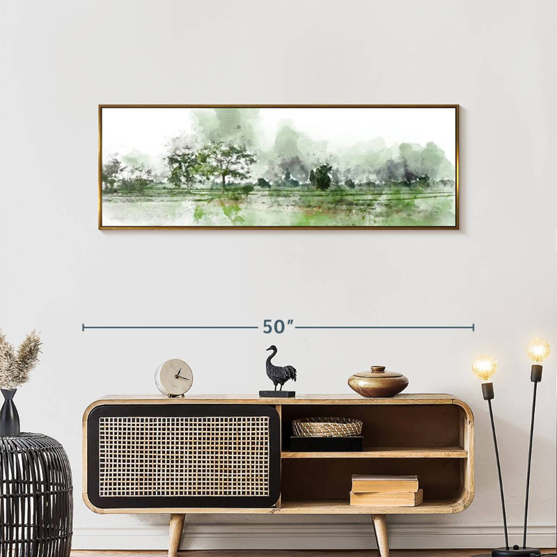 Champ paysage Pawlak, 46" X 16", Floating Frame Gold
