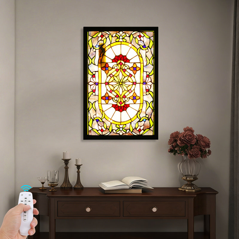 Applique/Plafonnier en vitrail 14,96*23,62*1,34 pouces