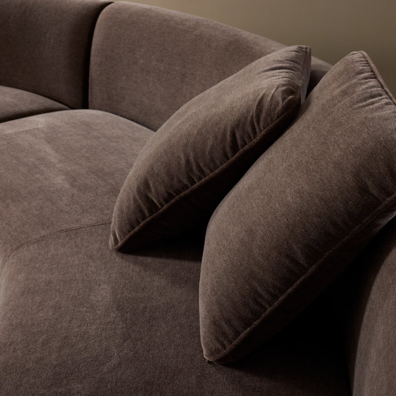 Leia Upholstered Curved Sectional, 29" H x 176.5" W x 66.5" D