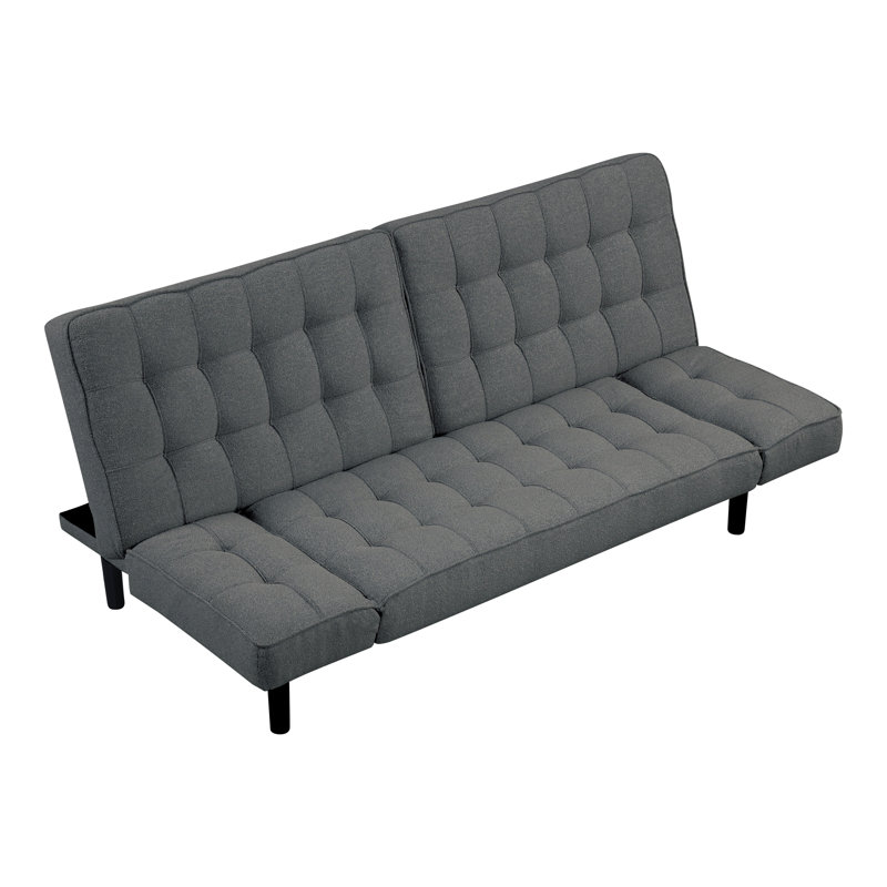 Badden Futon Sofa, Dark Gray Fabric
