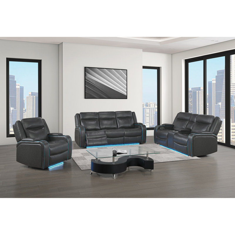 Fauteuil inclinable électrique avec DEL et gris anthracite Blanca